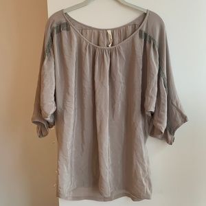 Mauve metal-fringe blouse (Chelsea Flower, Size M)